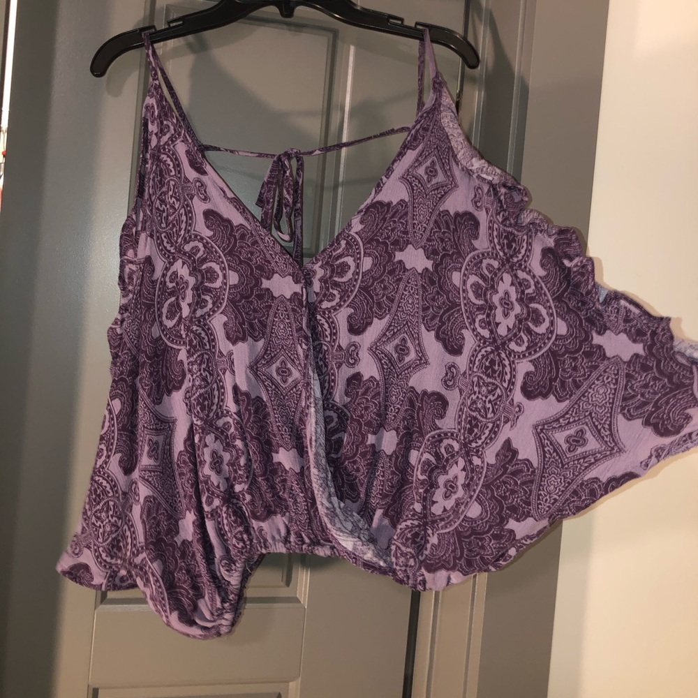 Purple open sides crop top